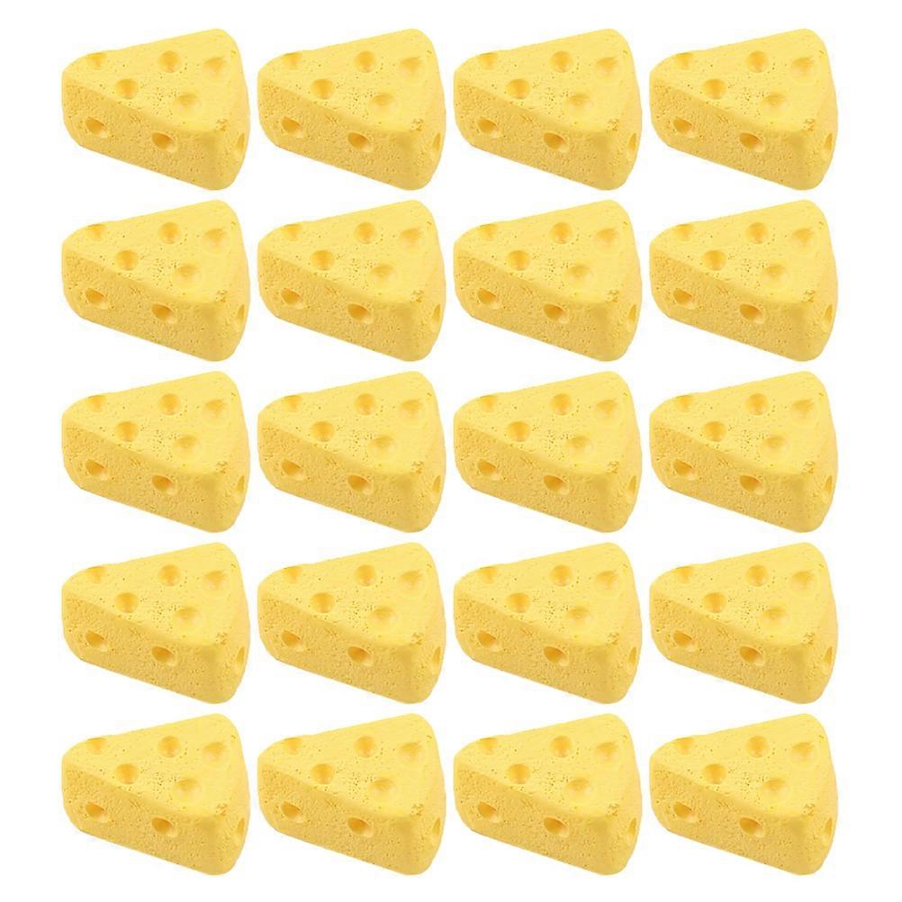 50Pcs Artificial Simulation Cakes Dessert Models Fake Cheese Props (Yellow)