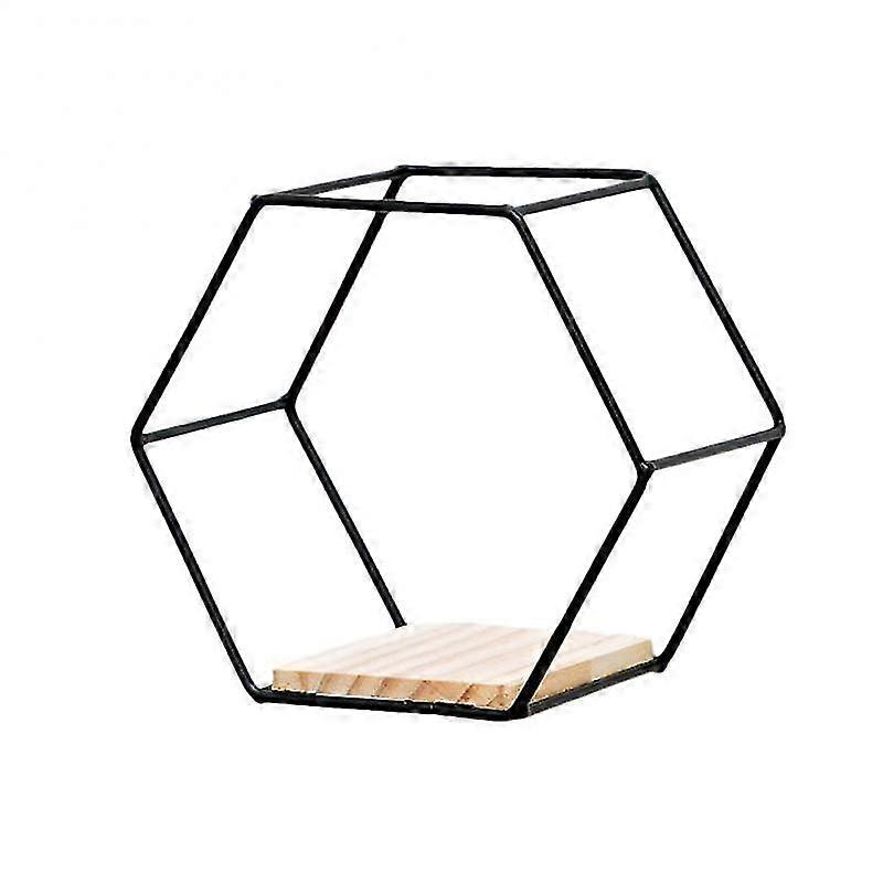 Wall Mounted Hexagon Shelf Handicraft Display Rack Floating Wall Shelf Sundries Storage Holder