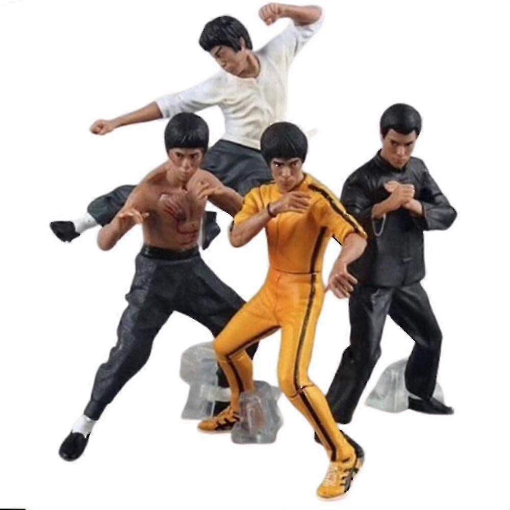 4pcs/set 10cm Bruce Lee Pvc Action Figure Collection Model Toys