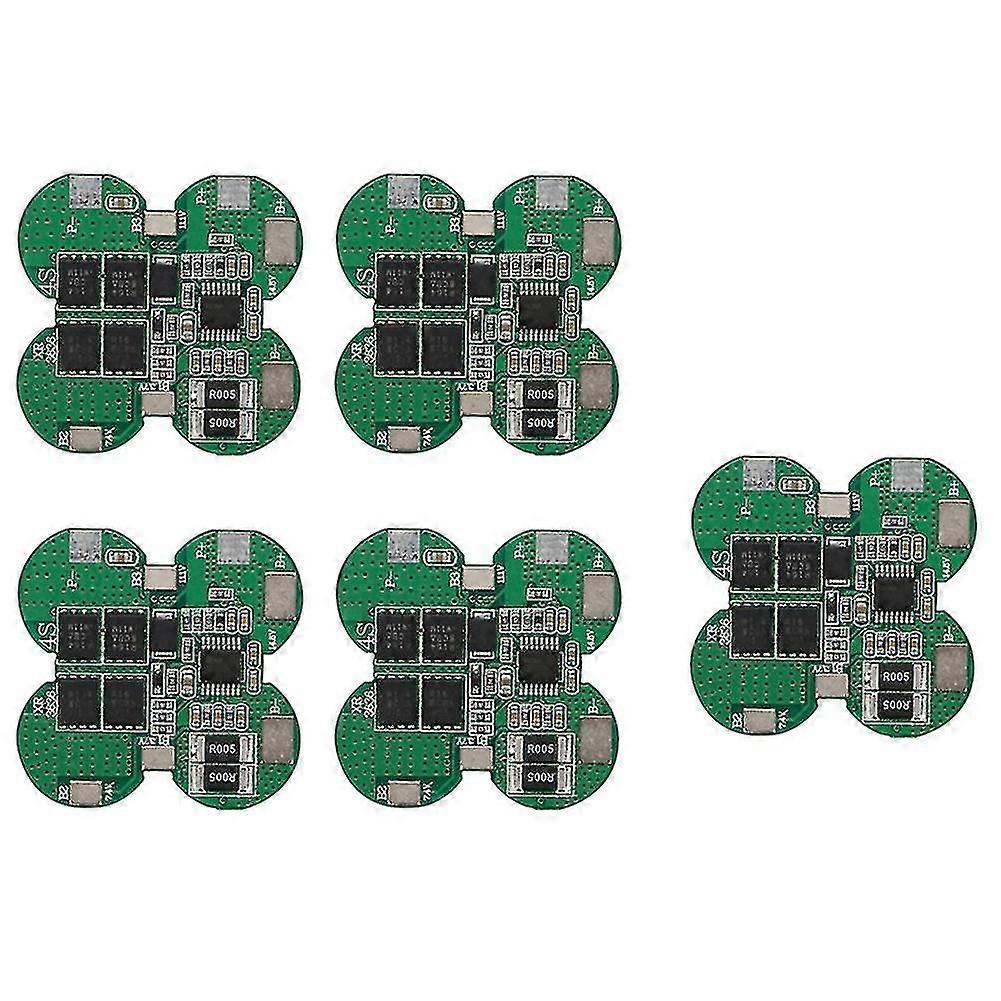 5 Pcs Bms 4s 15a 14.8v 18650 Li-ion Lithium Battery Charge Board Plum Shape Common Port Overcurrent