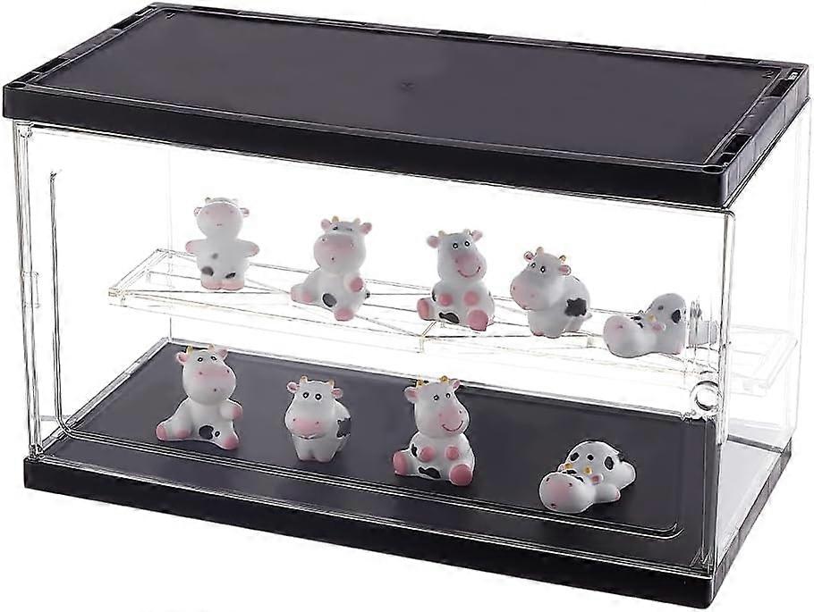 Acrylic Display Case for Collectibles Display Case Acrylic Display Rack Case Organizer with 2 Tier Dustproof Storage Display Box for Collectibles Mini