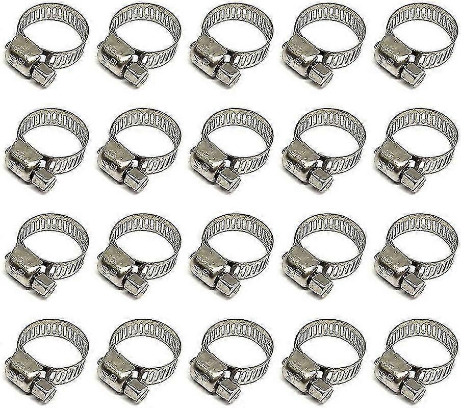 20 قطعة 304 الفولاذ المقاوم للصدأ خرطوم المشبك لخرطوم مرن مع الخارج