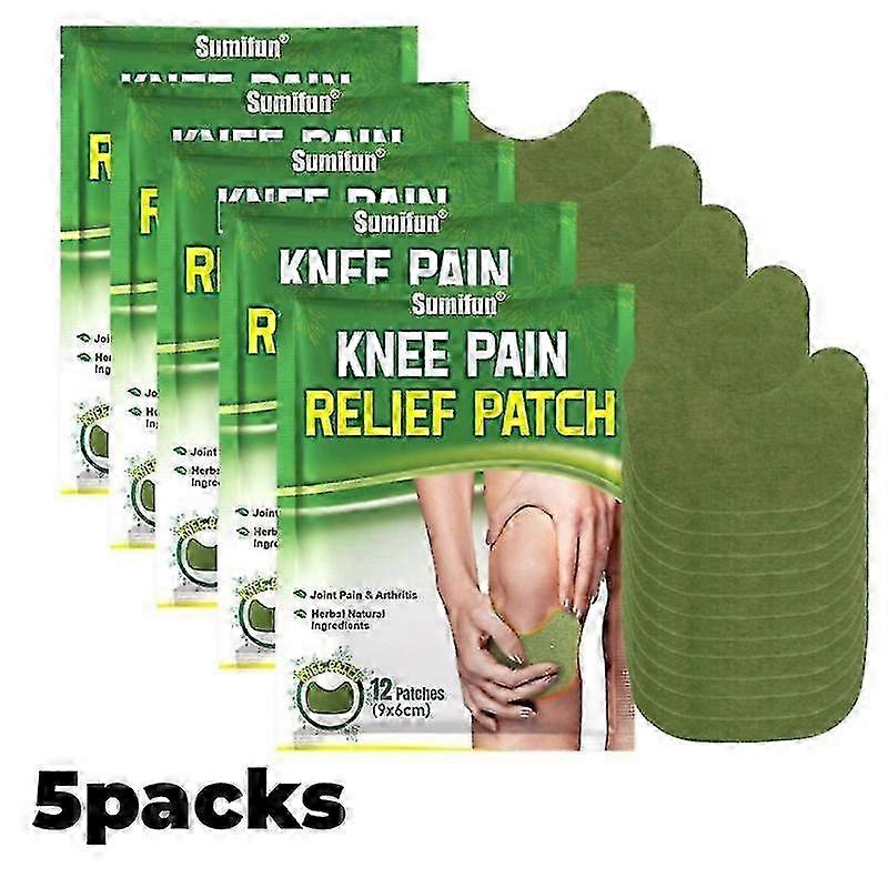 5packs Knee Pain Relief Patch Wormwood Moxa Hot Moxibustion Patch Self Heating Patch