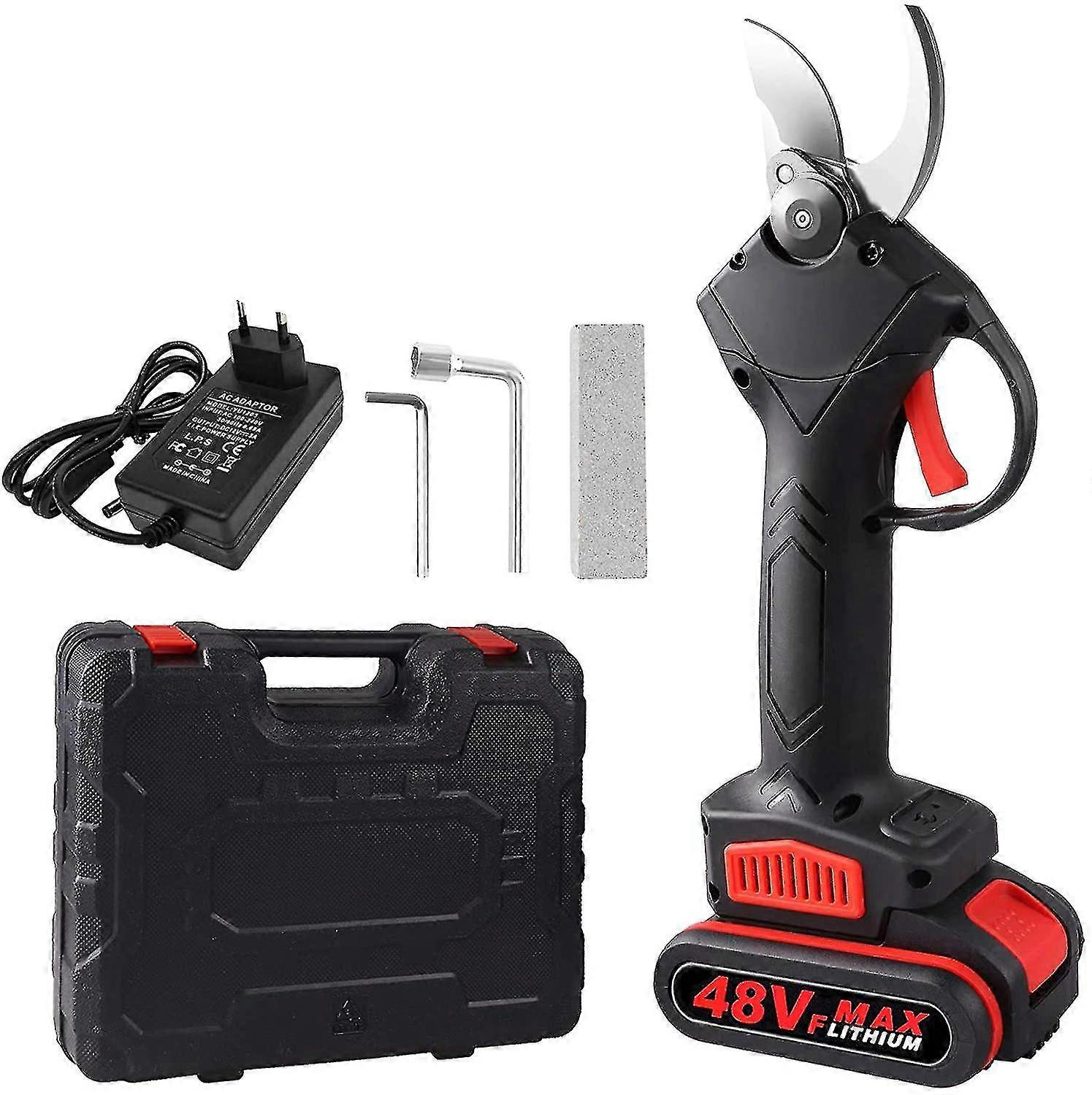 48vf Electric Pruner, Rechargeable Professional Cordless Electric Pruner For Garden Parks Farms Greenhouses, Dual Batter