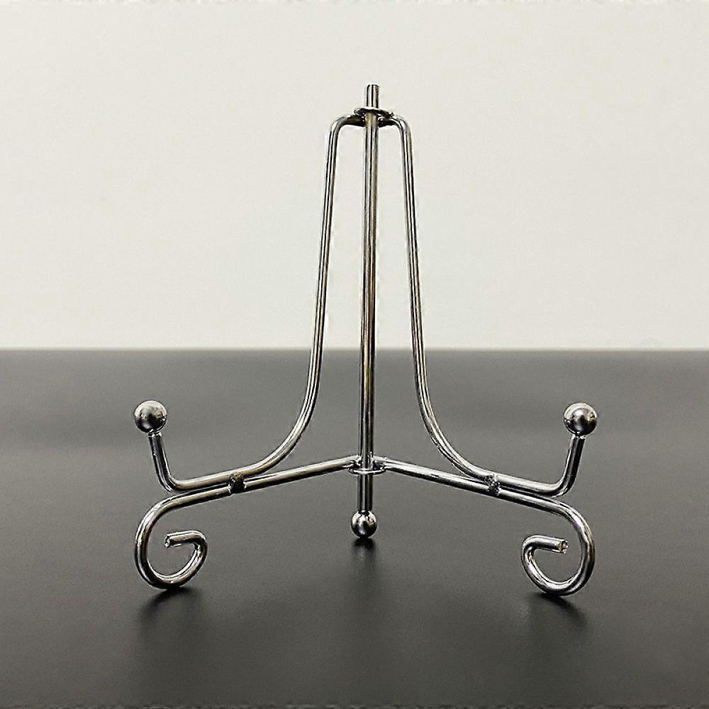 4pcs Plate Display Stand-Electroplated Silver-4 inch