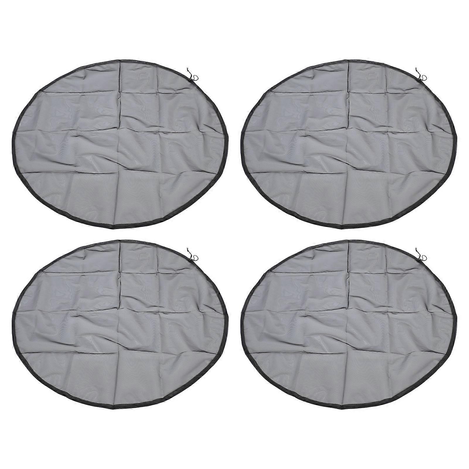 4pcs 37.4in Polyester Mesh Covers for Rain Barrels with Drawstring
