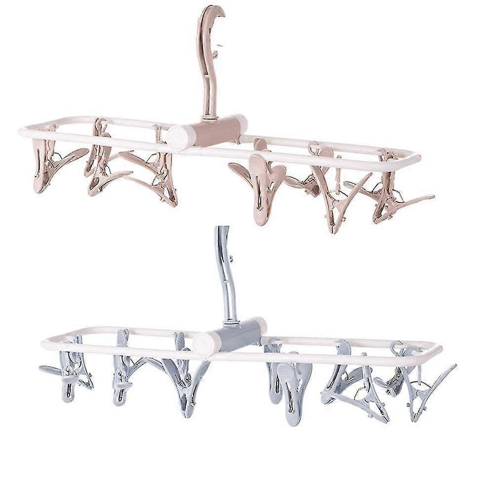 Clothes Drying Racks Small Folding Portable Underwear Hangers Hanging Drying Rack With Clips Small Hanger 2 Pack Socks Hook For Drying Towels Bras Bab