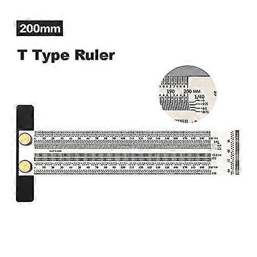 Marking T-Ruler High Precision Woodworking Scribe Line with Holes Gauge Measuring Tool (200mm)