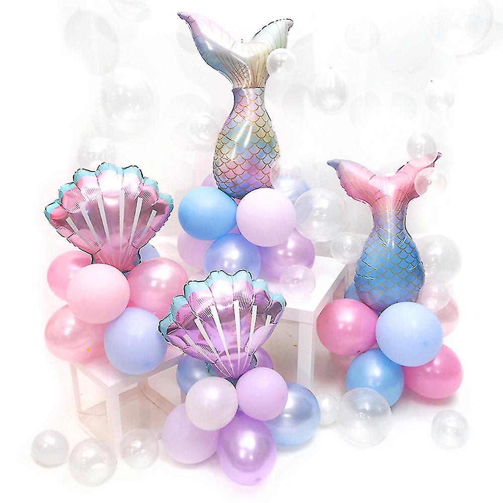 Set Palloncini Sirena Per Compleanno Bambina 3 Anni - Decorazioni Con Coda Di Sirena E Conchiglie