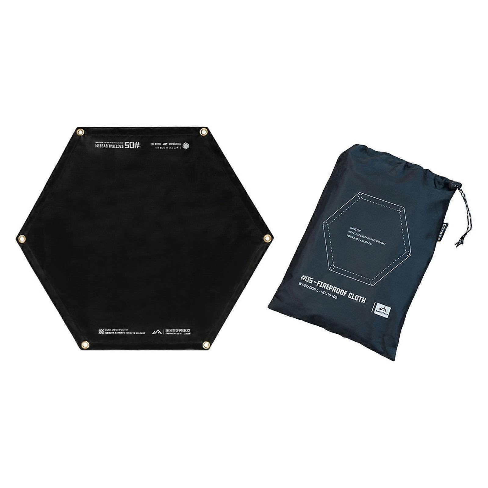 Fireproof Mat with Storage Bag Folding Under Grill Mat for BBQ Hiking Picnic L