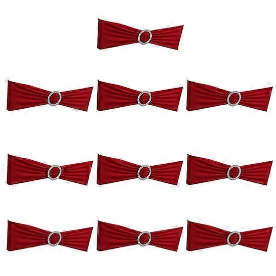 10 Pcs Chair Back Covers Solid Color with Round Buckle Elastic Reusable