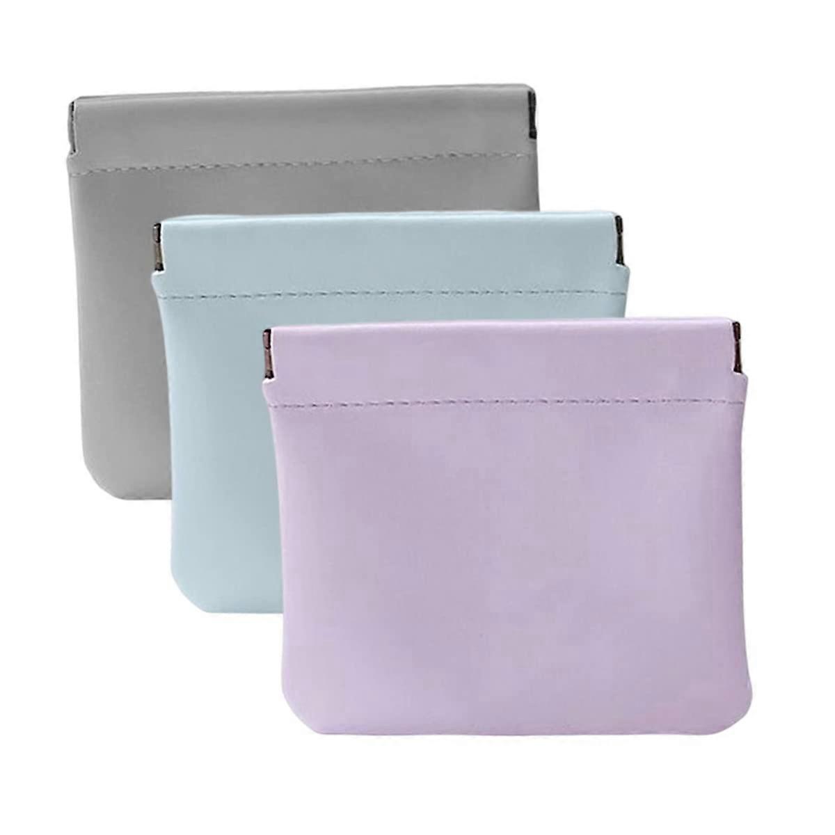 3-Piece Self-Sealing Travel Cosmetic Bags Set - Zipper-Free Squeeze Pouches for Liquid Toiletries, Makeup Essentials, Durable Material