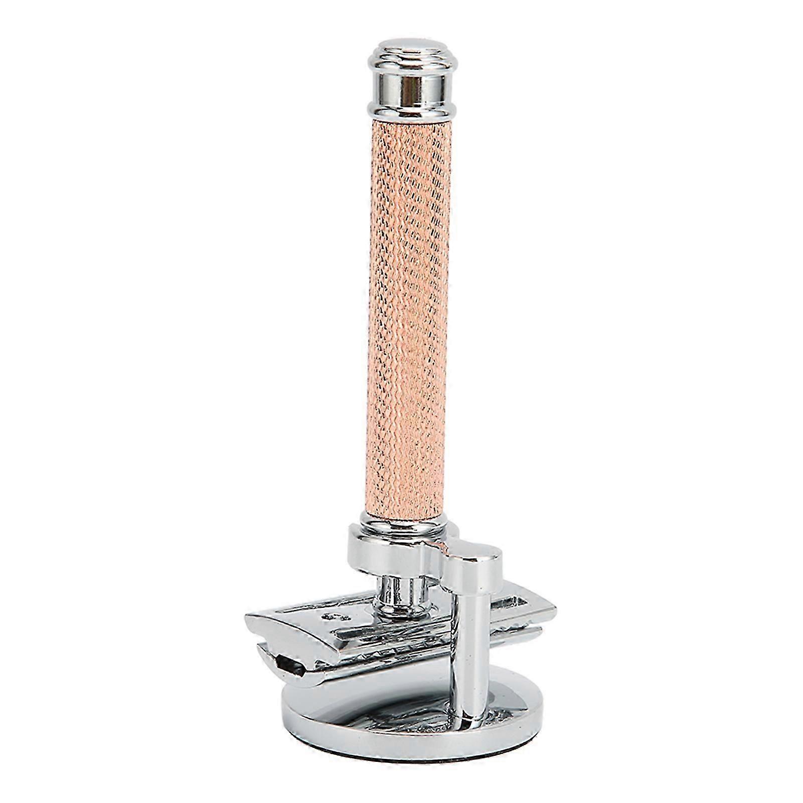 Men's Beard Razor Handle Double Edge Safety Manual Shaving Razor Handle with Base (Without Blade)