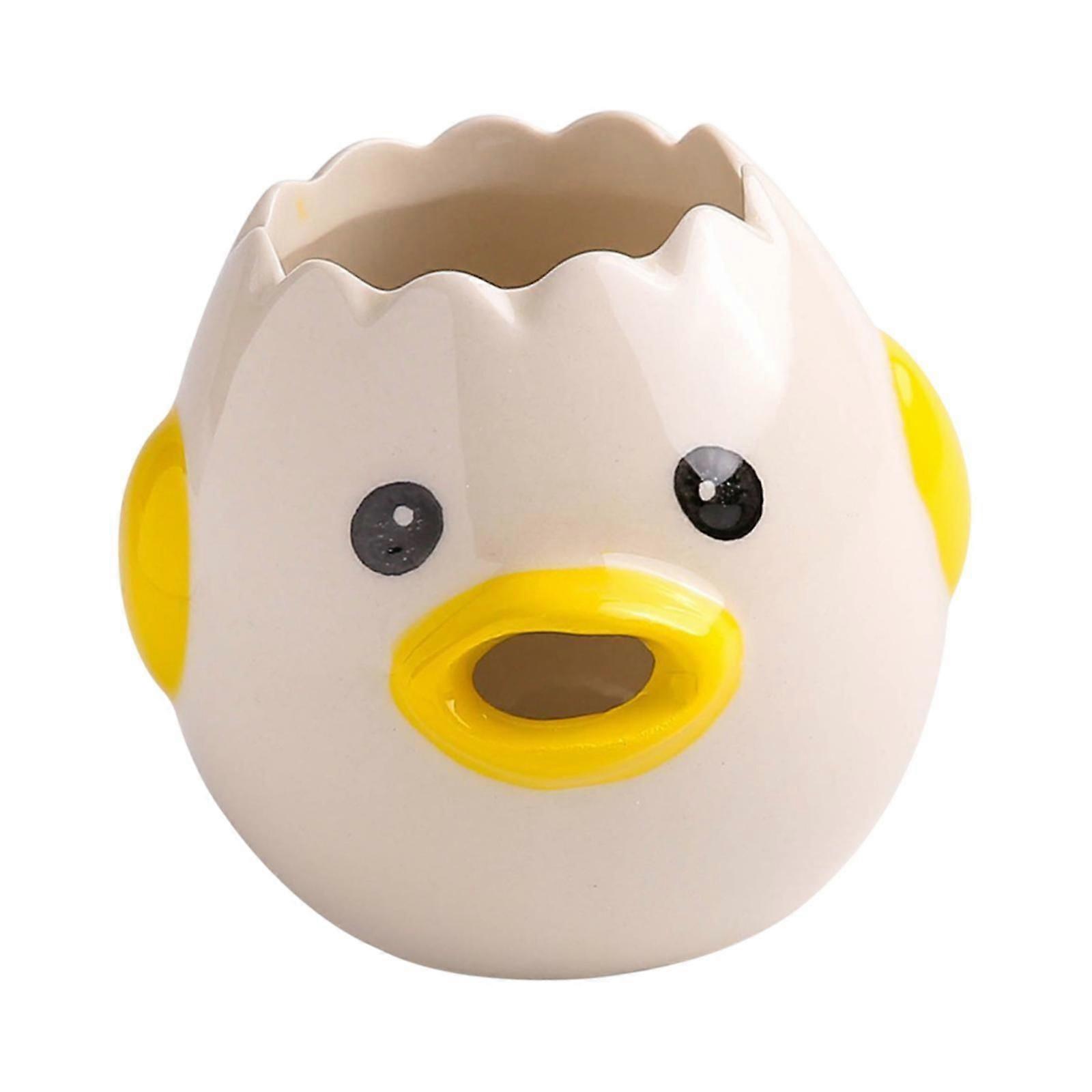 Ceramic Egg Separator Kitchen Gadget Practical Egg White Yolk Sifting Filter Yellow