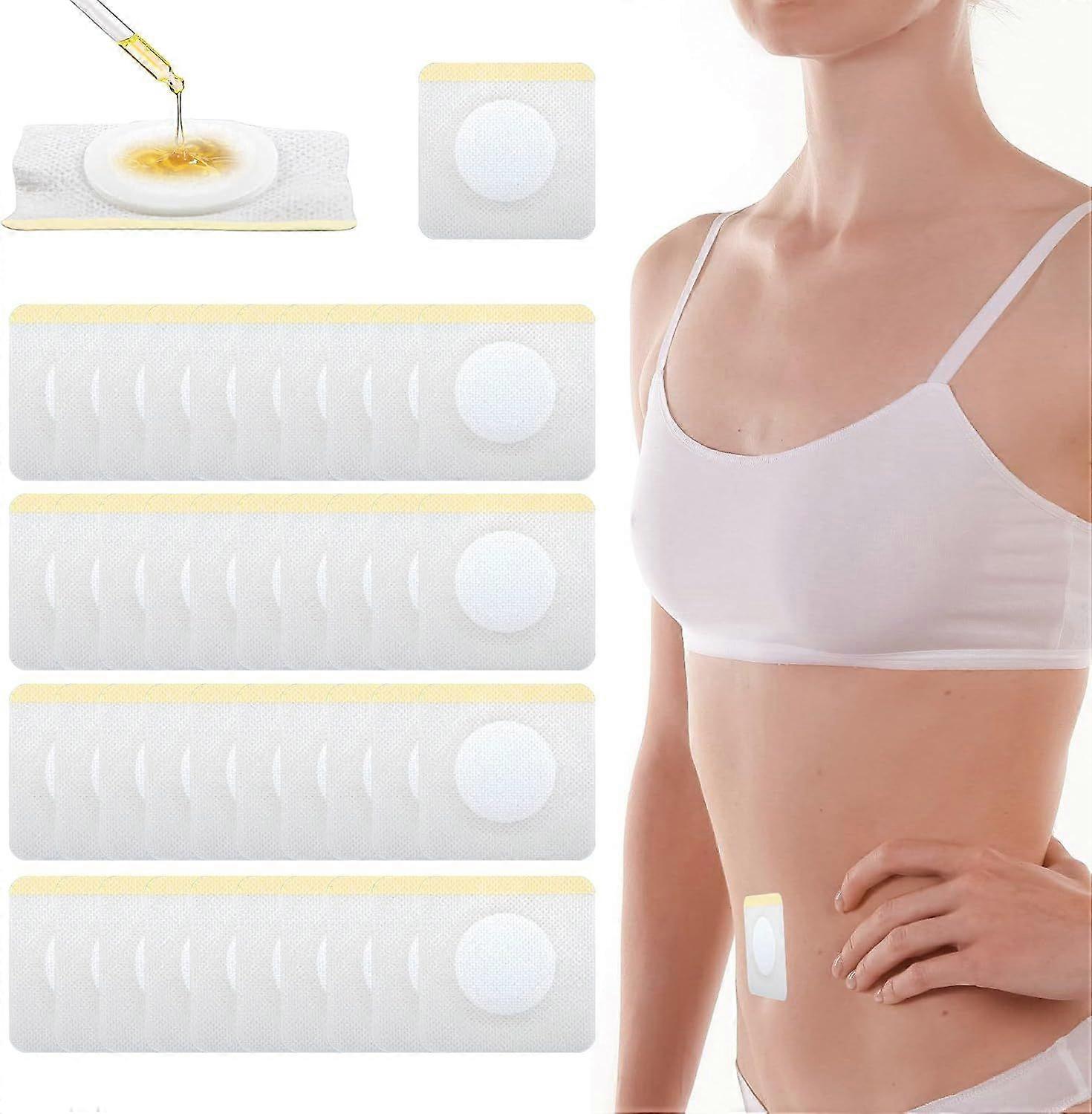 100PCS Self-Adhesive Organic Cotton Castor Oil Patches, Highly Absorbent Core, Breathable, Soft and Comfortable, Wash-Free, Easy to Use, Impermeable (