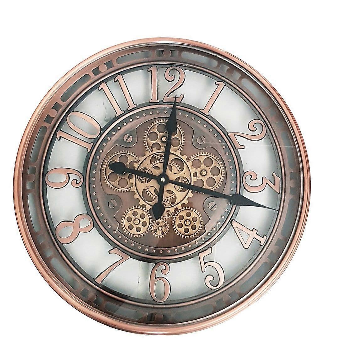 Epoque Round Industrial Moving Cogs Wall Clock