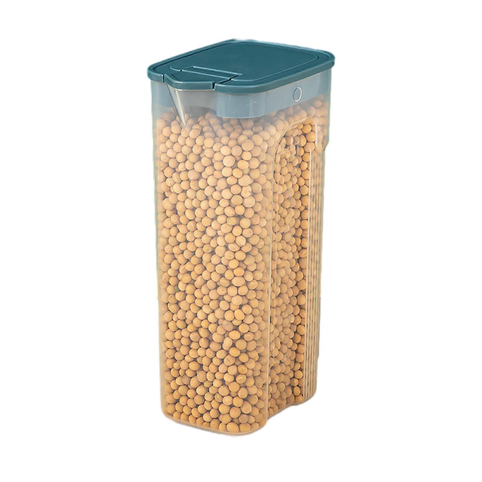 Airtight Cereal Storage Container With Lids, Clear Airtight Kitchen Food Storage Container For Grain, Sugar, Flour, Rice, Nut, Snacks