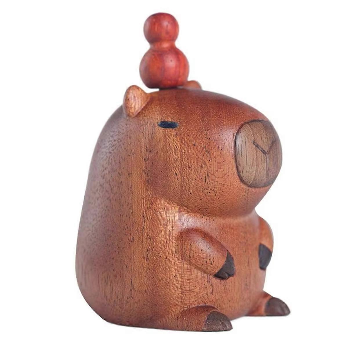 træ dyr statuer miniature træ capybara figur ornament håndlavet udskåret hjem kunst statue til