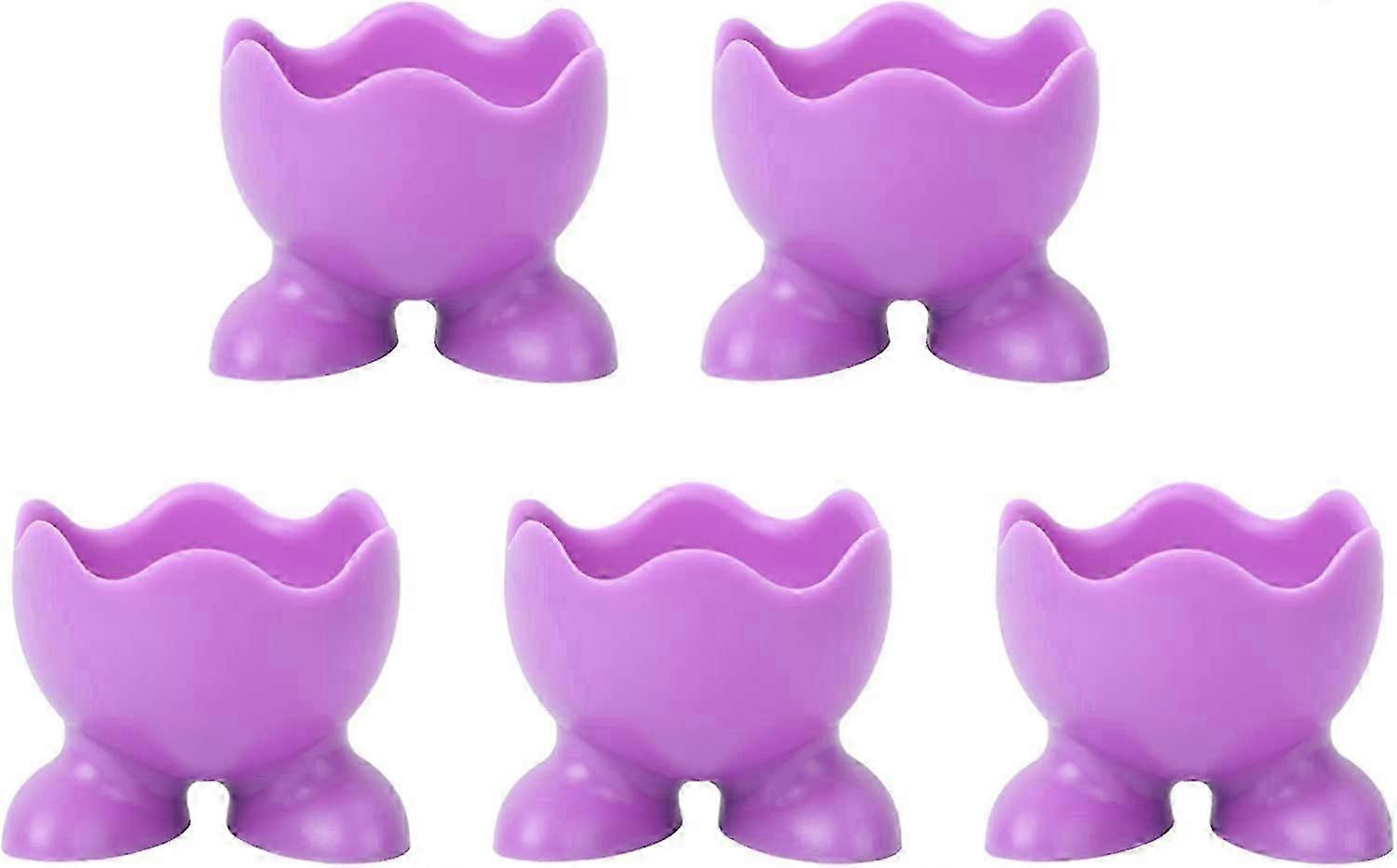 5 Pieces Silicone Egg Cup Tray Egg Rack Stand Kitchen Utensils (Random Color)