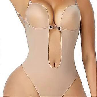 Women's Deep V Neck Sheer Straps Backless Underwear Bodysuit Seamless Thong One Piece Lingerie (XXL)