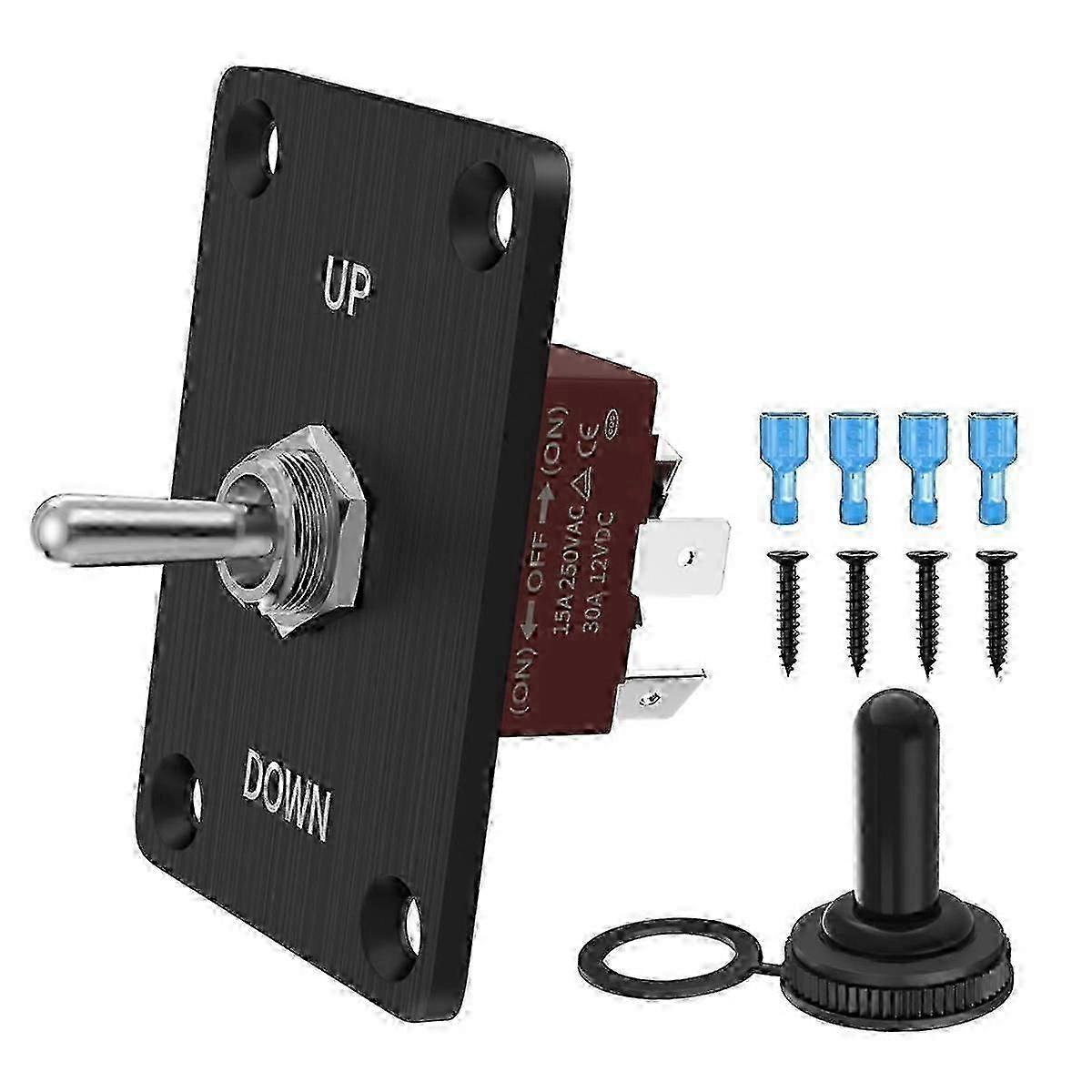 Rocker Toggle Switches Momentary Polarity Reverse Switch 6 Pin 3 Position (ON)-Off-(ON) with UP/Down Plate for RV Boat s202412243607