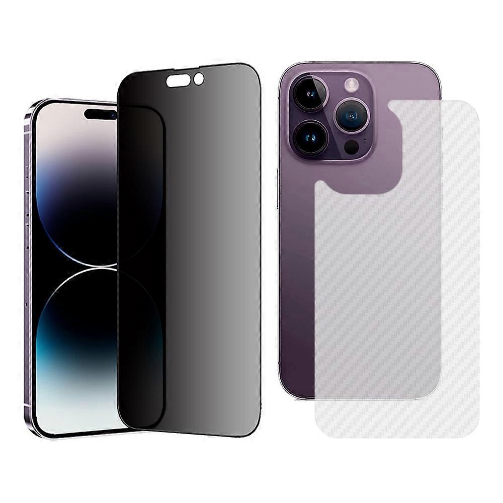 TGVI'S For iPhone 14 Pro Privacy Screen Protector Set Phone Front Screen Film+Back Protector
