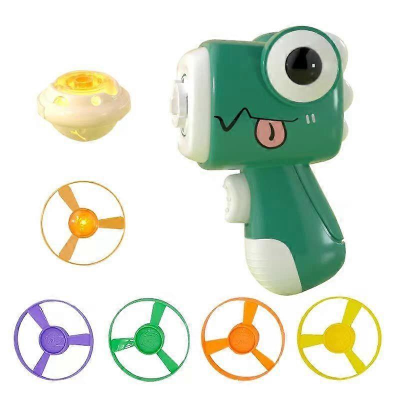 恐竜パーティーは、LEDライトアップスピニングトップソーサーディスクランチャーガン恐竜のおもちゃ子供幼児の子供の感覚玩具屋内屋外ノベルティT