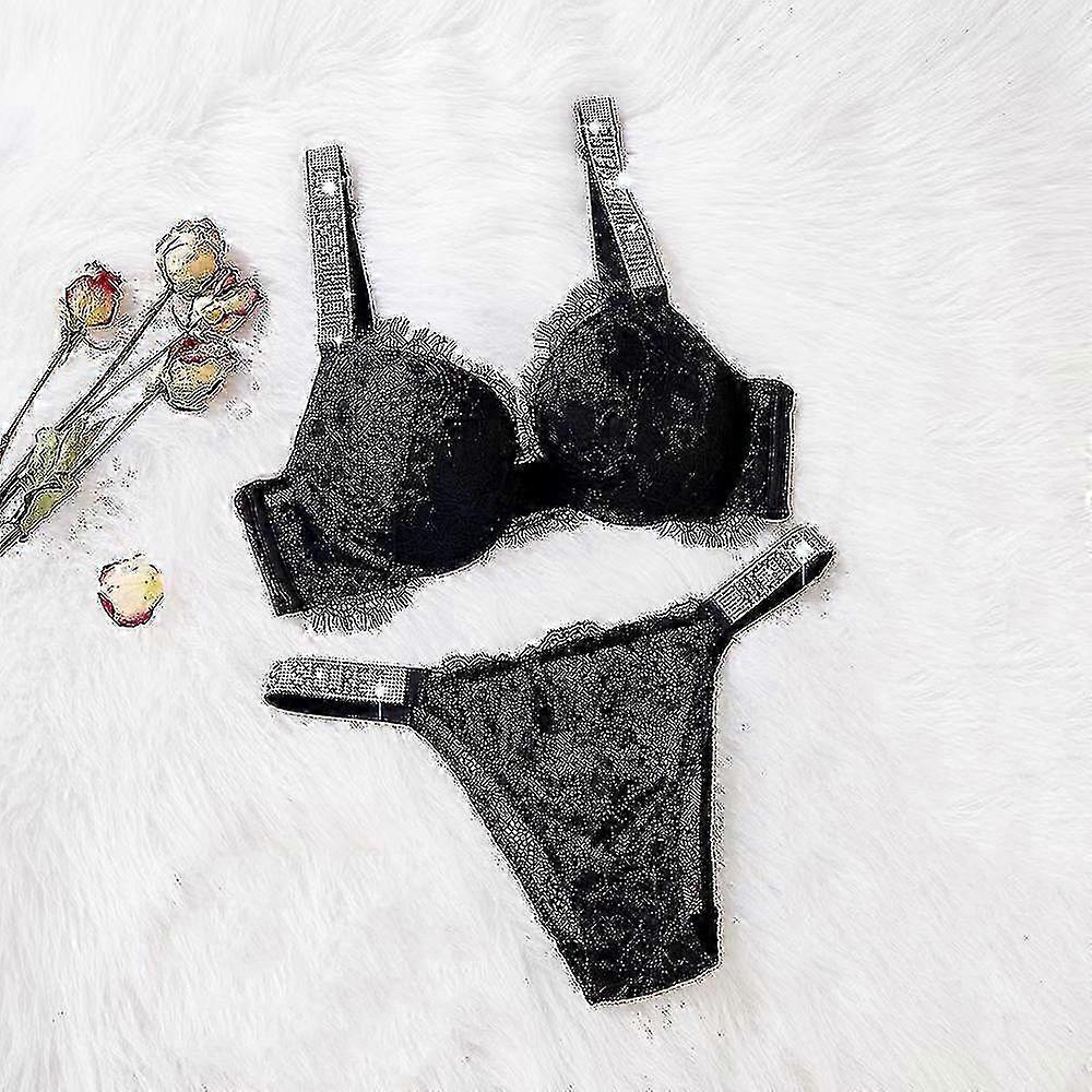 Conjunto de Lingerie Feminina Confortável com Sutiã Push-Up e Conjunto de Lingerie Secreta