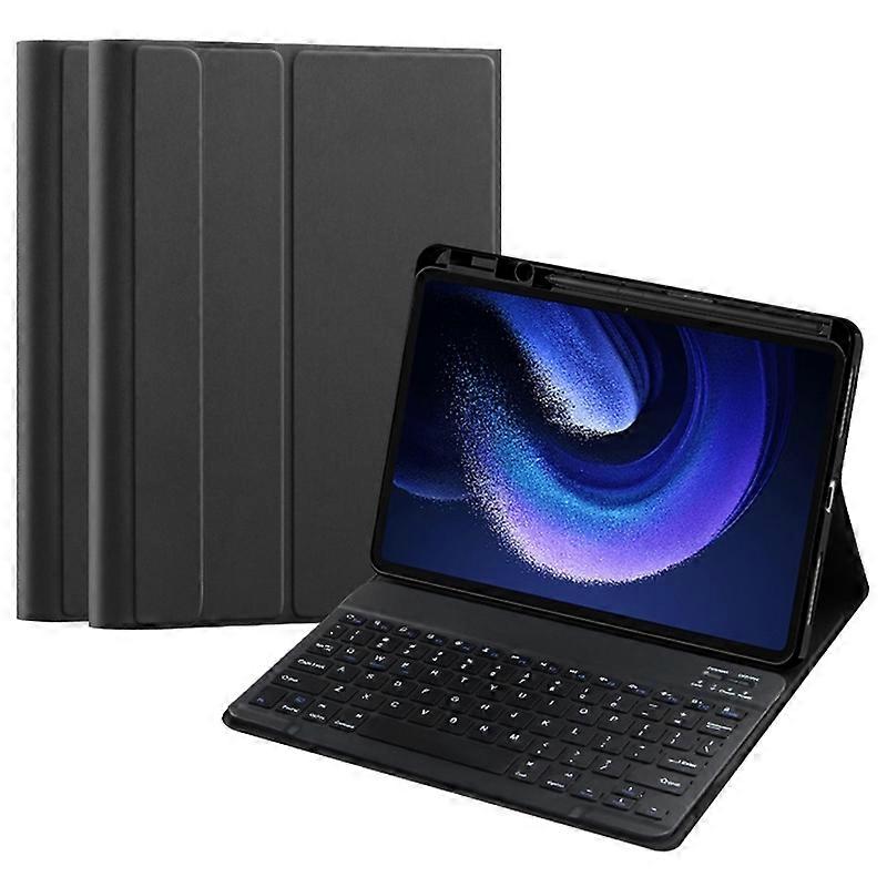 Compatible with Xiaomi Pad 6 Leather Stand Tablet Case with Detachable Magnetic Wireless Keyboard (W