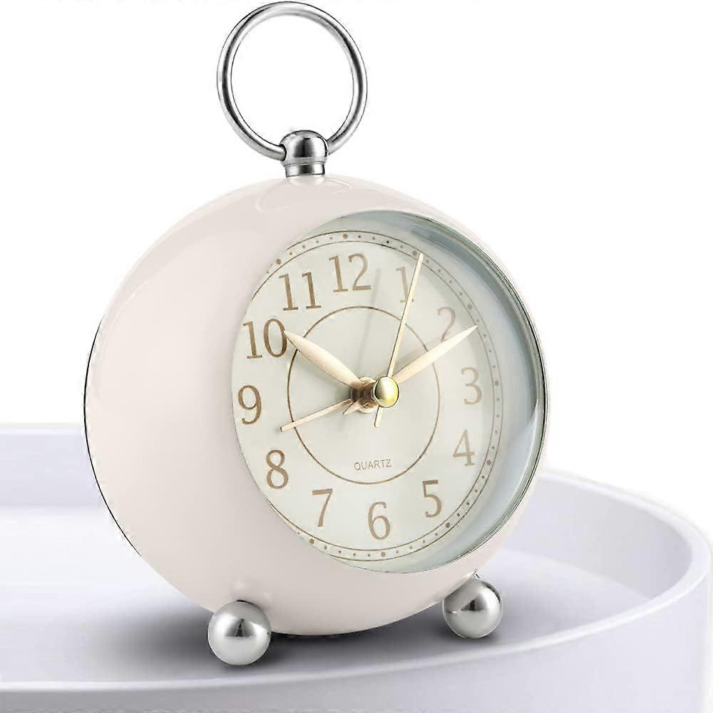 Loud Bedside Alarm Clocks Non Ticking Battery Powered Silent Analogue Clock With Large Display Light Function Easy to Set Small Table Clock for Heavy 