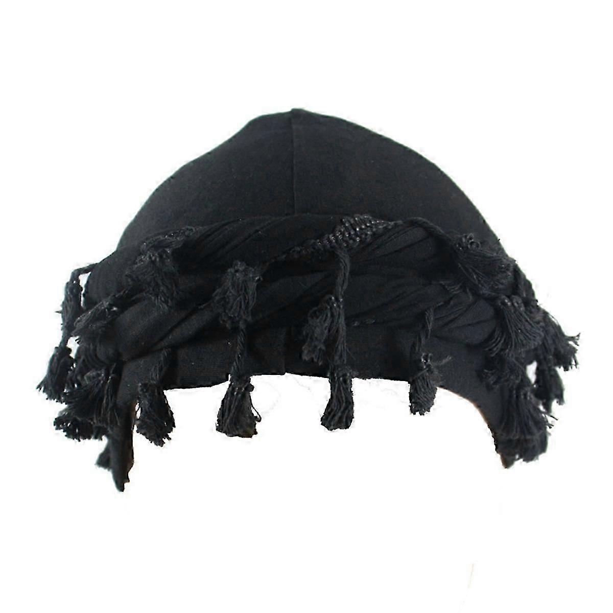 for Men Silk Satin Lined Cap Twist Head Wraps Elastic Pre-Tie