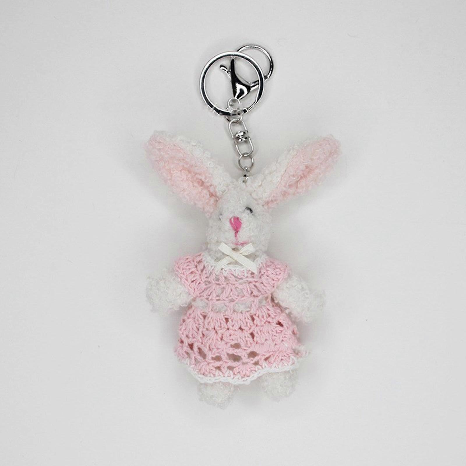 Cute Plush Rabbit Keychain Cartoon Doll Toy Big Ear Rabbit Pendant ...
