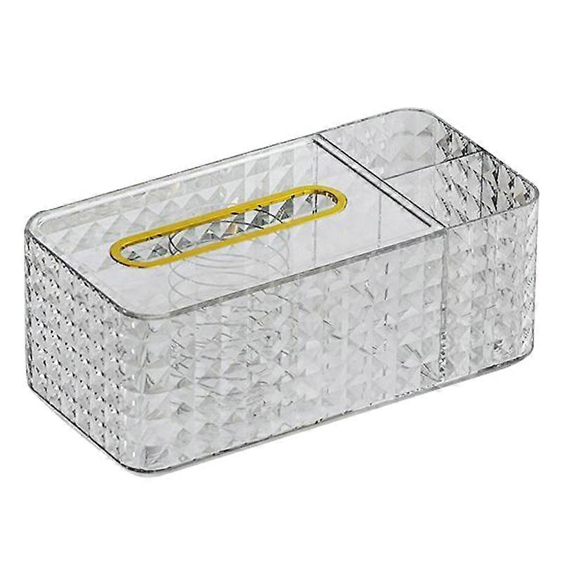 Tissue Storage Box Rhombus Texture Side Partition Towel Napkin Container Case Transparent