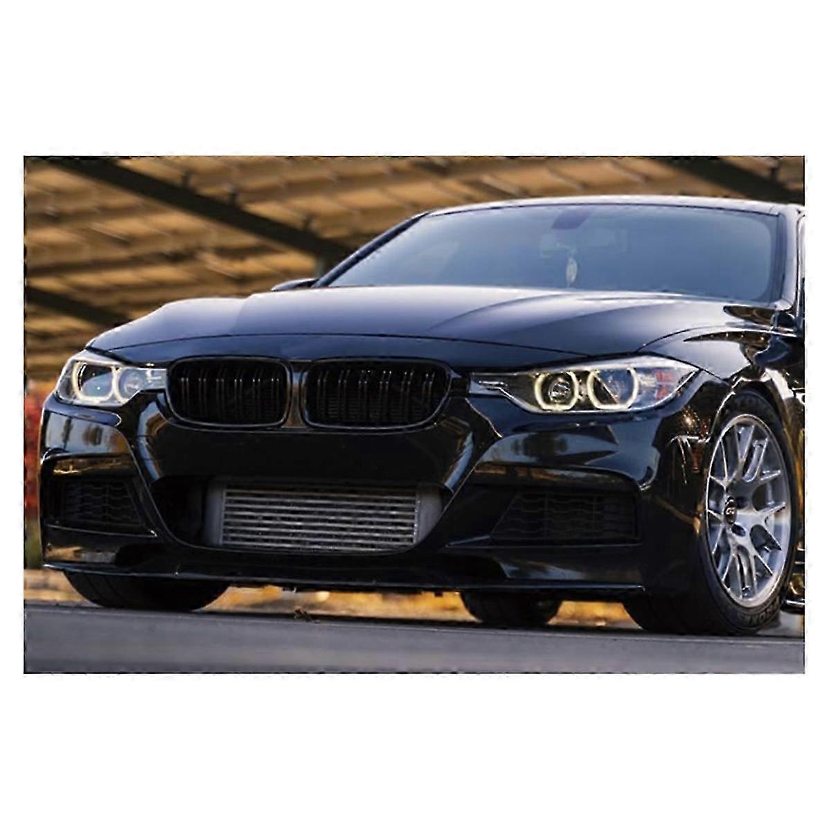 Calandre centrale à double barre améliorée, noir brillant, pour BMW 3 F30 F31 F35 2012-2018