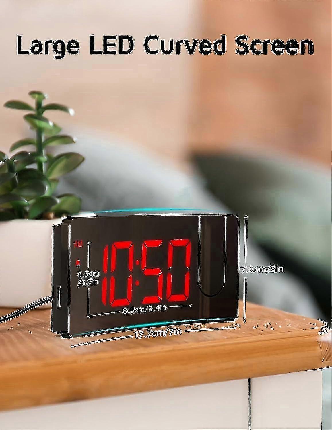 Projection Alarm Clock, Digital Clock With 180 Rotatable Projector, 3 ...