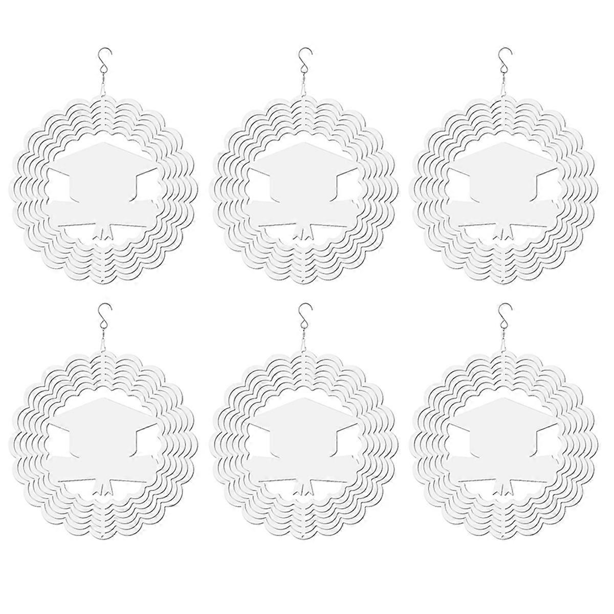 6Pcs Graduation Season 8 Inch Sublimation Wind Spinner Blanks