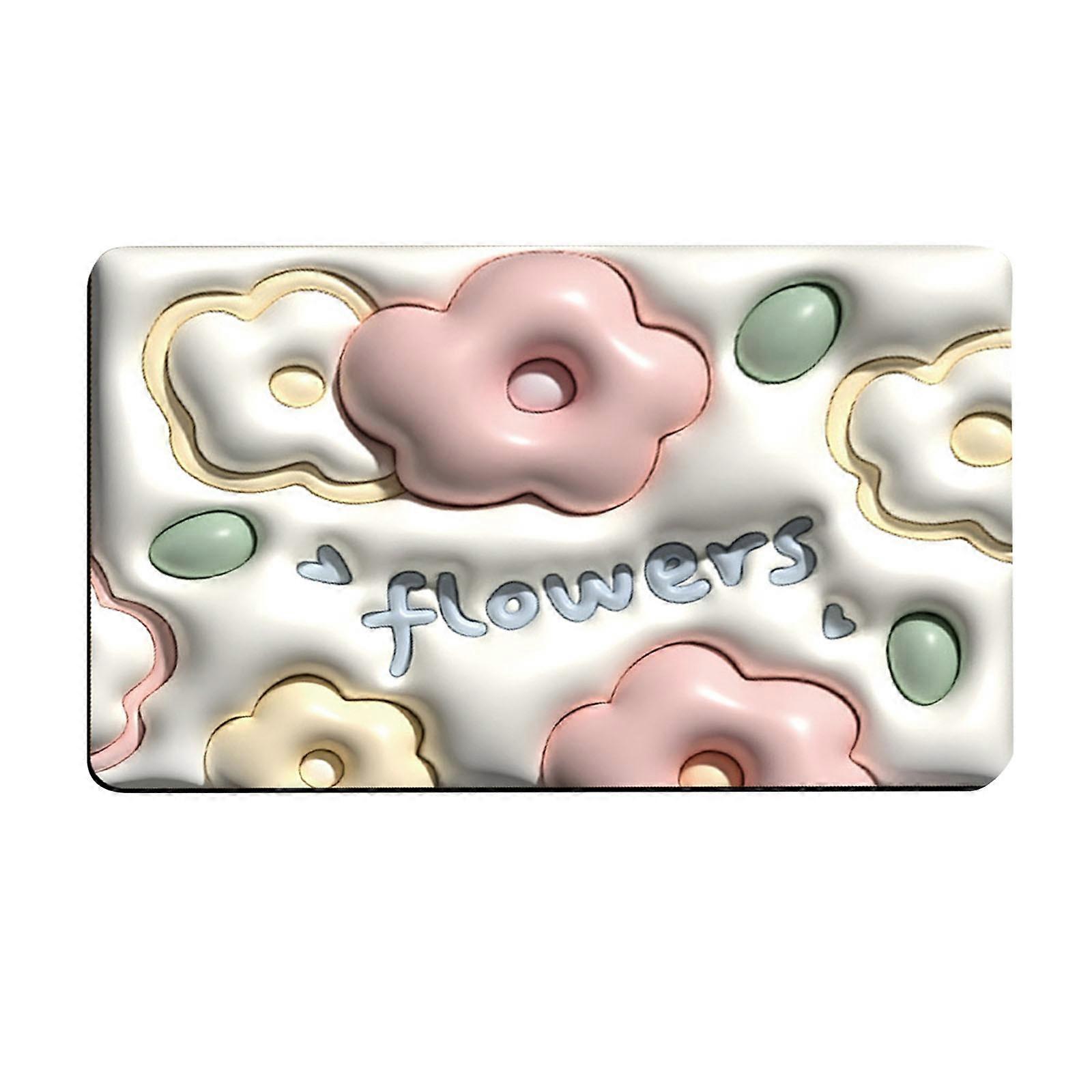 Essential Home Items Soft Diatom Mud Floor Mat Expansion Small Flower 3D Vision Bathroom Toilet Non-slip Floor Mat