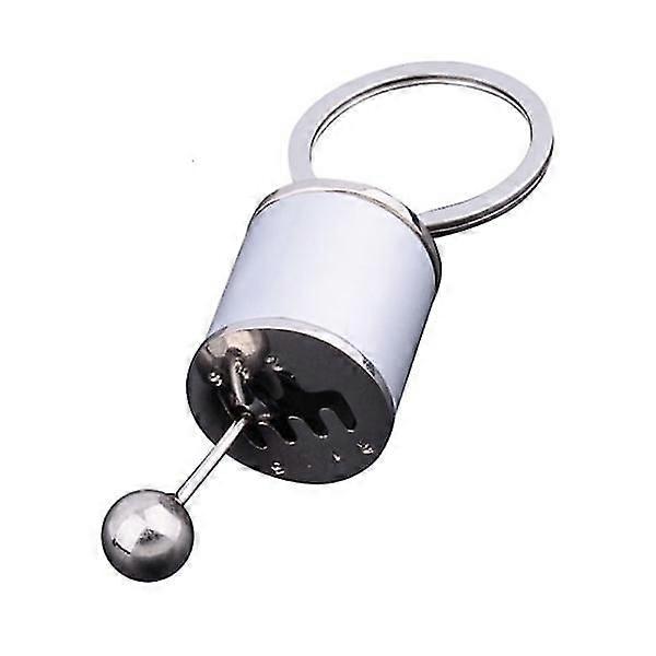 Silver Gear Lever Key Ring