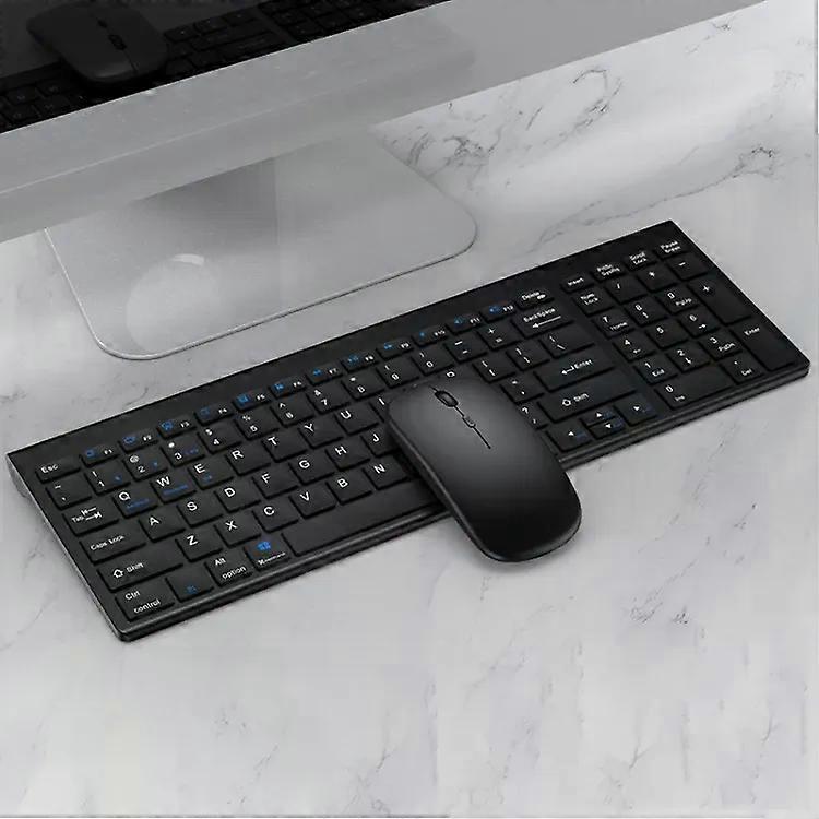 Wireless Bluetooth Keyboard Mouse Set-3 Modes,Black Black