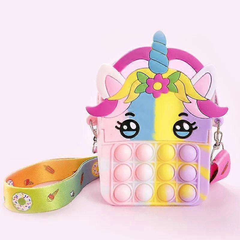 Kids Silicone Fidget Bag - Sensory Bubble Crossbody Purse Toy & Stress Relief