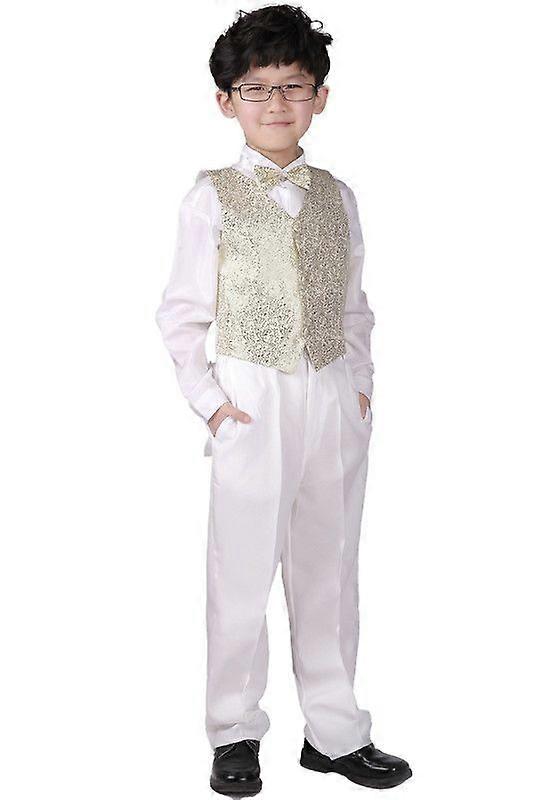 Sequin Vest for Kids, Gold Shiny Dance Vest for Boys