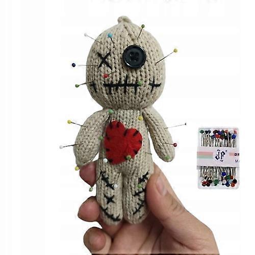 Set de păpuși voodoo de pluș cu ace bej