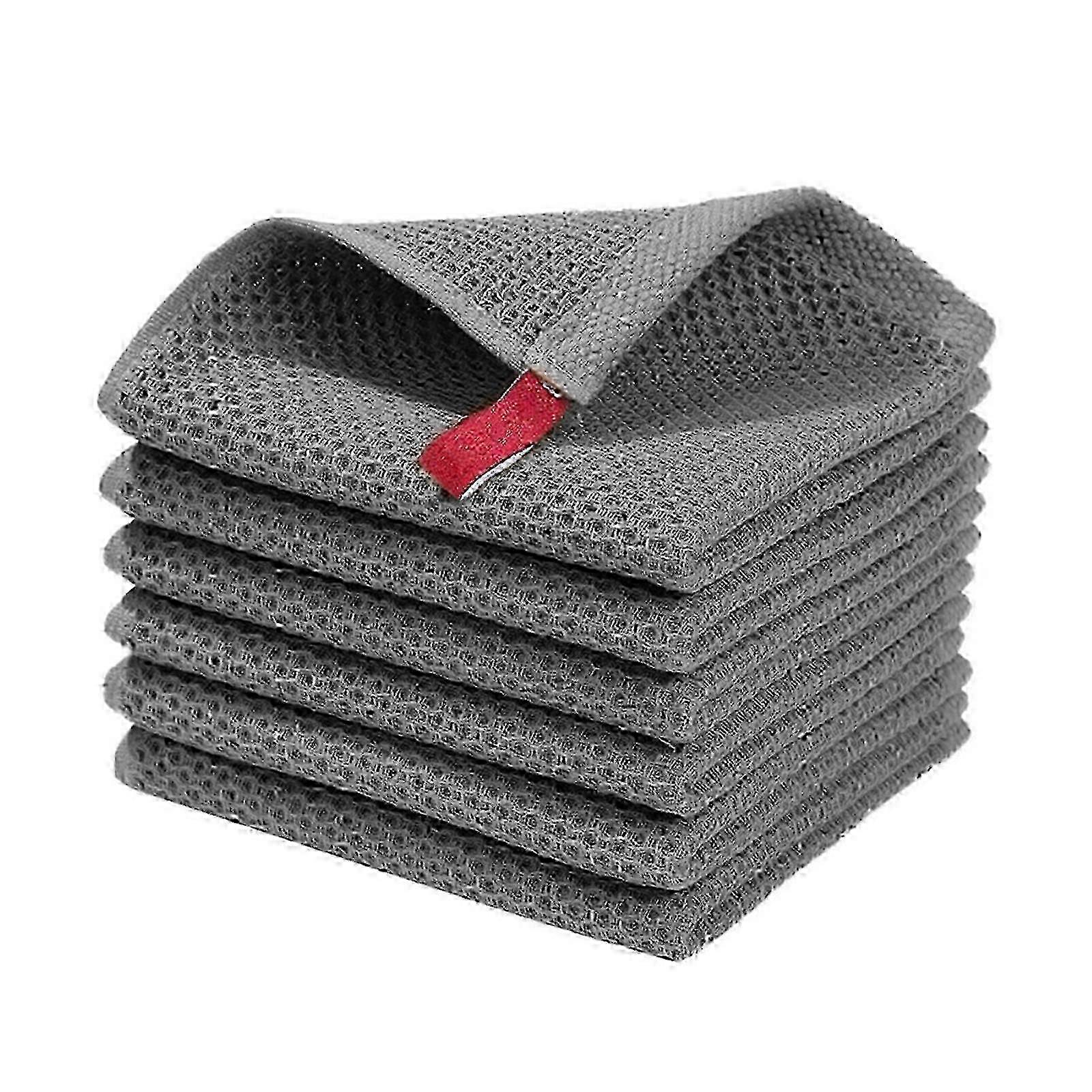 جيا وي 6 قطع ، مناشف أطباق وافل مضادة للبكتيريا - مناشف تنظيف سميكة لحوض المطبخ والموقد - قابل للغسل ومتين - طقم من 4 6 قطع غي