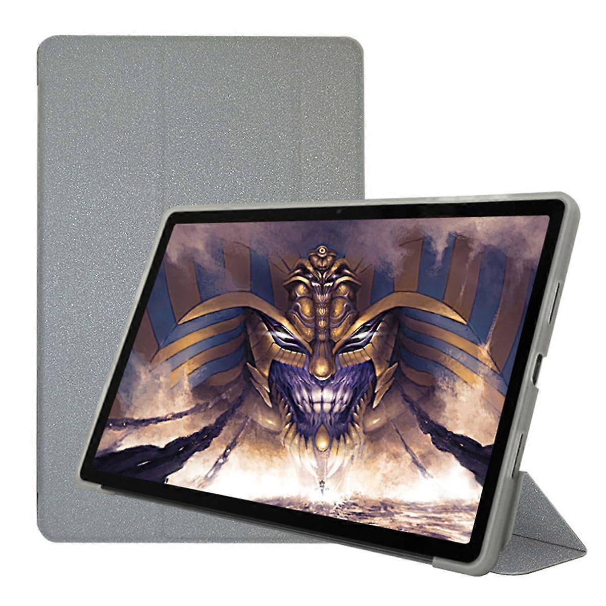 Folio Stand Case for Teclast P30T P30 Tablet 10.1 Inch, Slim PU Leather Multi-Viewing Angles, Auto Wake/Sleep, Silver
