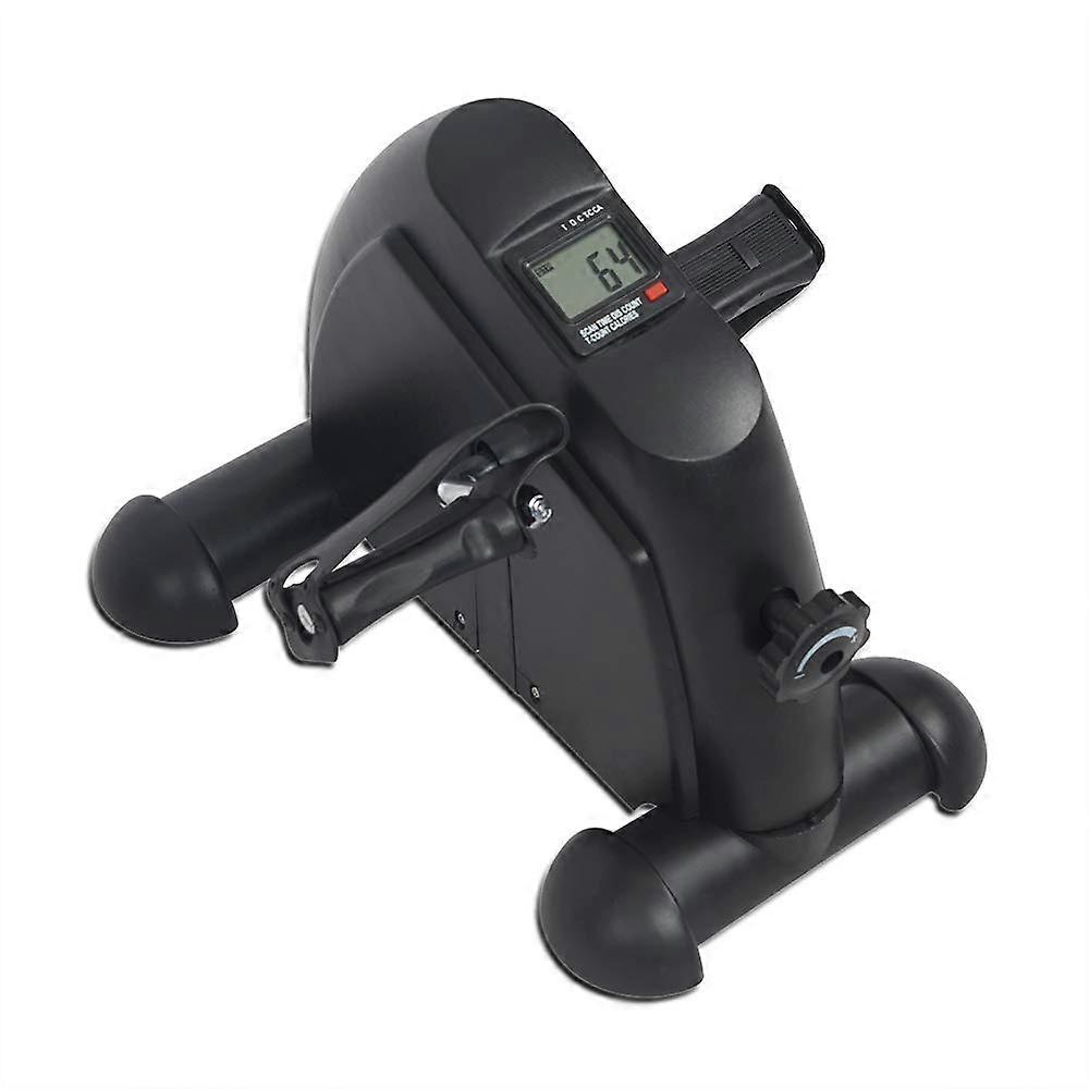 Under Desk Bike Pedal Exerciser for Legs and Arms Exercise Mini Peddler Adjustable Resistance Multifunctional LCD Display (Black)