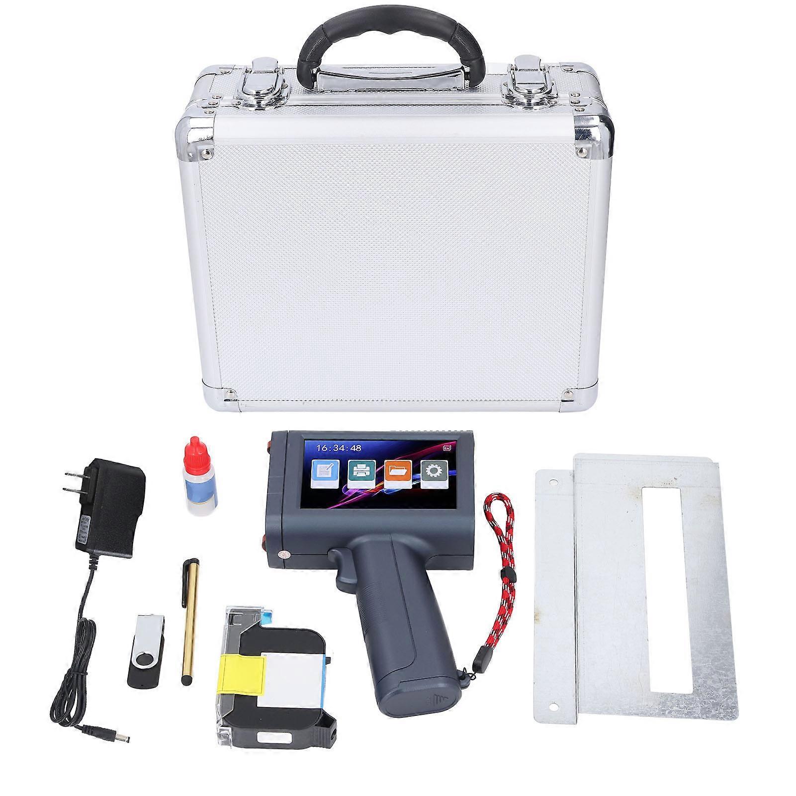 Handheld 4.3in Color HD LED Touchscreen 600dpi 12.7mm Inkjet Printer Kit with Cartridge for Text 2D Bar Code