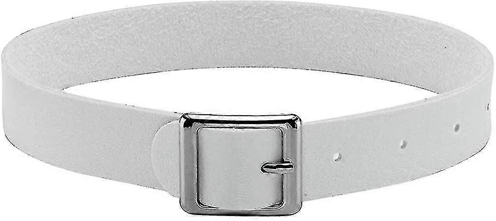 Femmes Retro Punk Simple Gothique Réglable Pu Choker Collier Boucle Collier