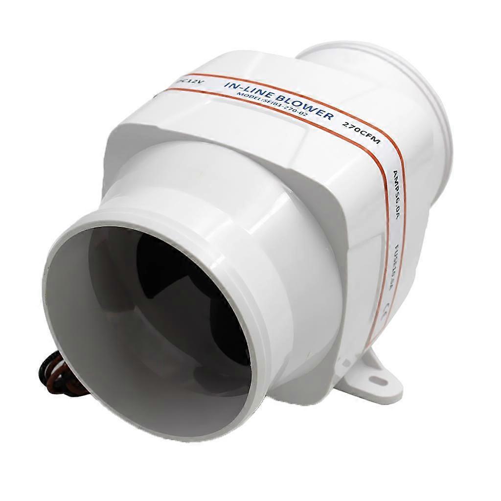 4 Zoll Schlauch Inline Marine Bilge Luftgebläse 12 Volt 270 CFM Boot RV Weiß