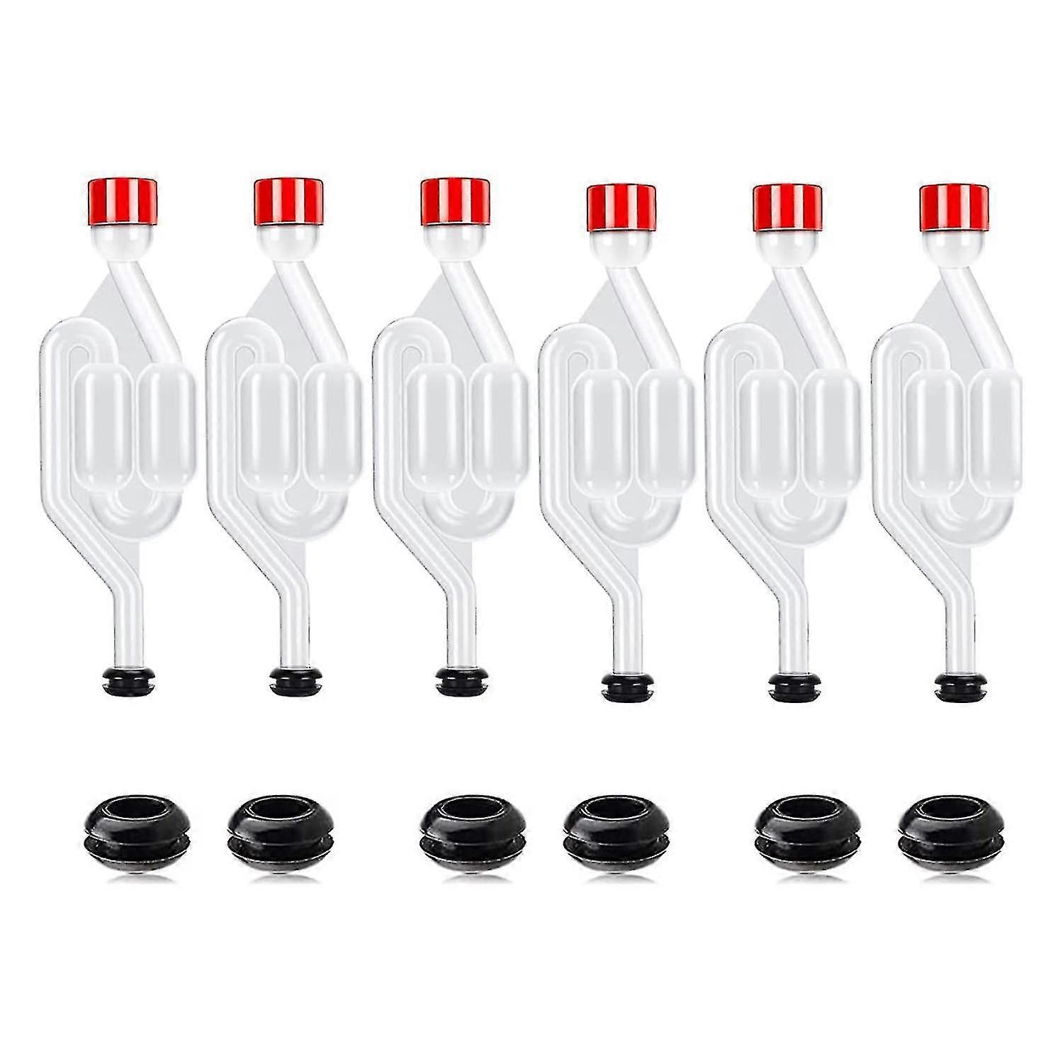 Κιτ airlock brew, 12 airlocks και 6 δακτύλιοι σφράγισης, πλαστικός αεροφράκτης κρασιού για ζύμωση, ζυθοποιία, Be