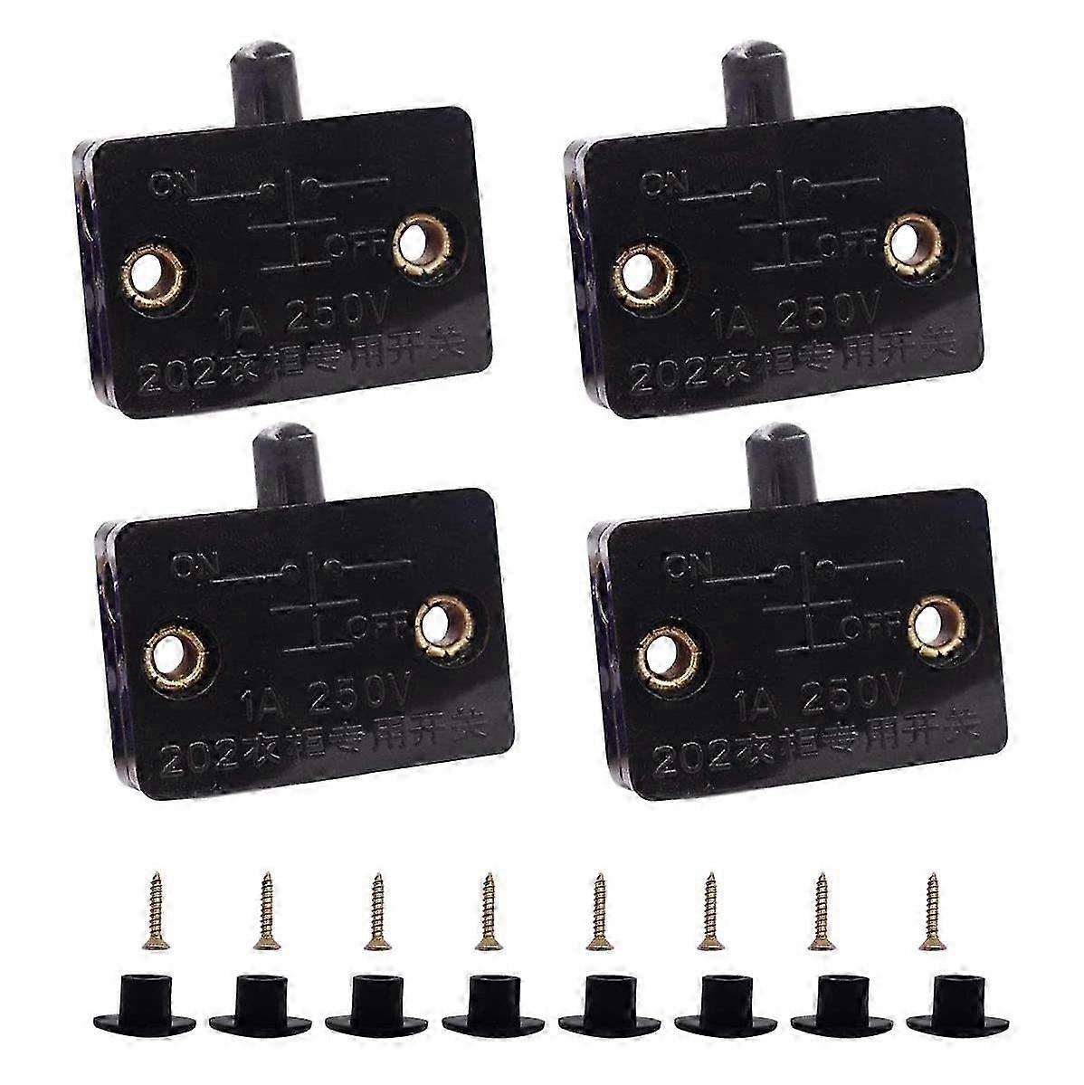 4 Pcs Cabinet Door Switch Cabinet Lamp Switch Drawers Open on Close Door Applicable to 12V 24V 110V